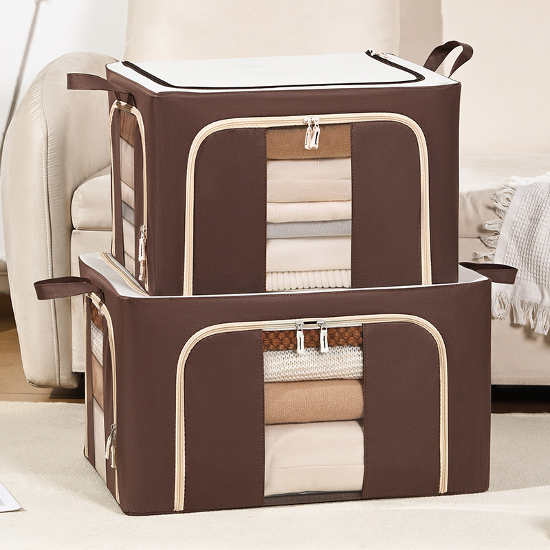 衣服收纳箱家用布艺衣柜装衣物折叠筐羽绒服整理牛津布被子百纳箱